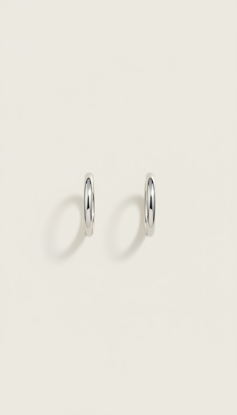 Sterling Silver Minimalist Hoop Earrings